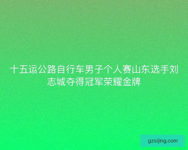 十五运公路自行车男子个人赛山东选手刘志城夺得冠军荣耀金牌